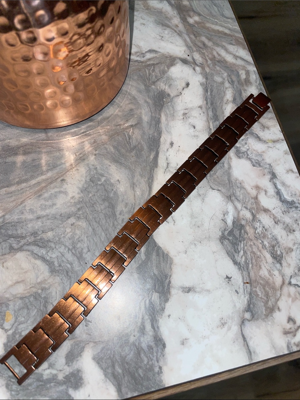 Copper-Tone Men’s Link Bracelet - Brown